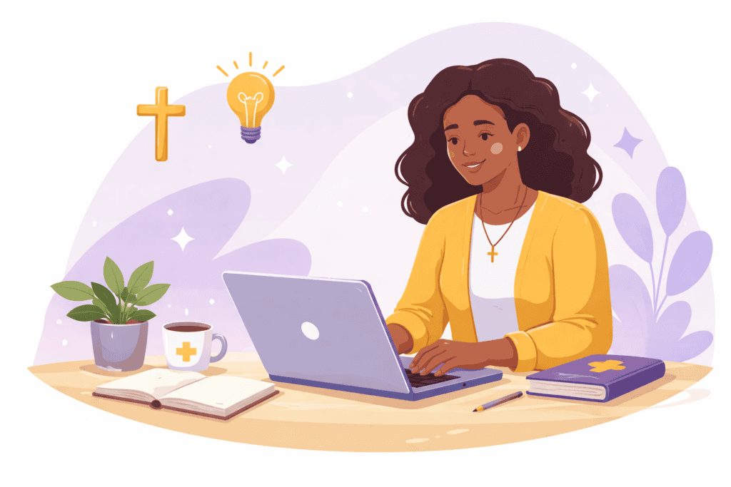 working in a cozy, inspired space